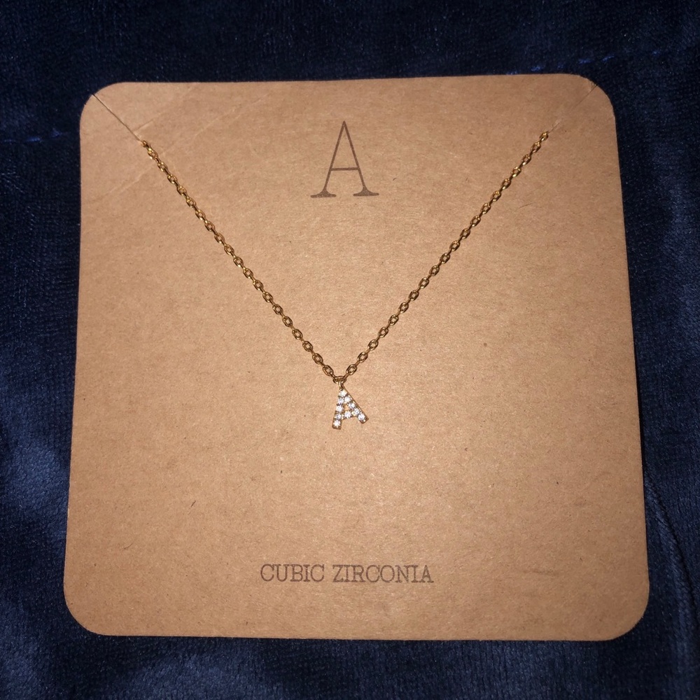 studded initial pendant necklace